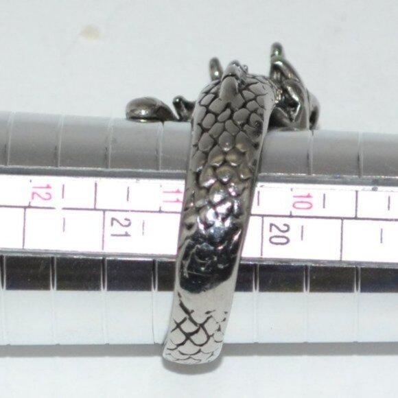 Amazon.com: BySilverStone - Huge Serpent Handmade Sterling  Men\'s Dad\'s Vintage Silver Serpent Dragon Goth Biker Mod Wrap Ring 10.5